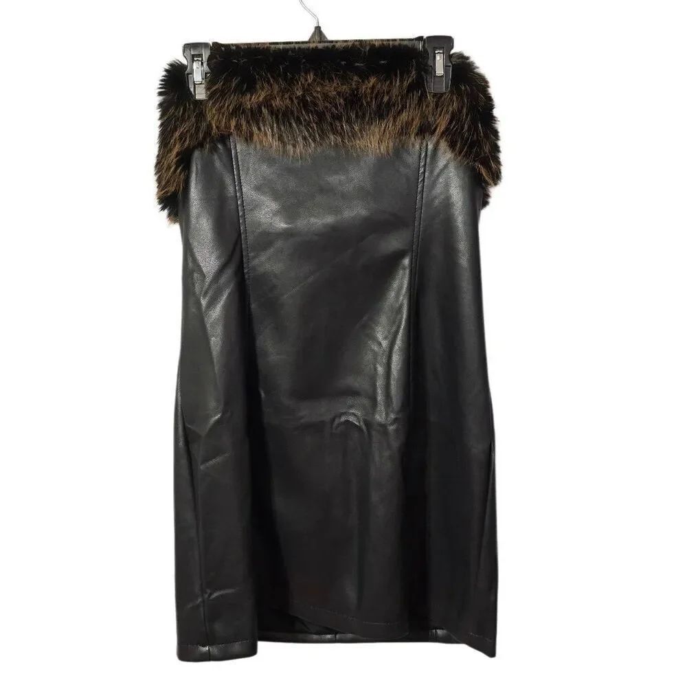 Generation Kiss Vegan Leather Strapless Dress